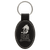 3" x 1 3/4" Black/Silver Laserable Leatherette Oval Keychain — supplier item before personalization