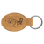 3" x 1 3/4" Bamboo Laserable Leatherette Oval Keychain — supplier item before personalization