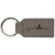 2 3/4" x 1 1/4" Gray Laserable Leatherette Rectangle Keychain — supplier item before personalization