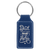2 3/4" x 1 1/4" Blue/Silver Laserable Leatherette Rectangle Keychain — supplier item before personalization