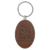 3" x 1 3/4" Laserable Leatherette/Metal Dark Brown Oval Keychain — supplier item before personalization