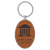 3" x 1 3/4" Laserable Leatherette/Metal Rawhide Oval Keychain — supplier item before personalization