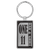 2 3/4" x 1 1/4" Laserable Leatherette/Metal Black/Silver Rectangle Keychain — supplier item before personalization