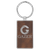 2 3/4" x 1 1/4" Laserable Leatherette/Metal Rustic/Silver Rectangle Keychain — supplier item before personalization