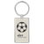 2 3/4" x 1 1/4" Laserable Leatherette/Metal White Rectangle Keychain — supplier item before personalization