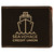 4 1/2" x 3 1/2" Black/Gold Laserable Leatherette Bifold Wallet — supplier item before personalization