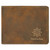 4 1/2" x 3 1/2" Rustic/Gold Laserable Leatherette Bifold Wallet — supplier item before personalization