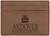 4" x 2 3/4" Dark Brown Laserable Leatherette Wallet Clip — supplier item before personalization