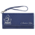 7 1/2" x 4" Blue/Silver Laserable Leatherette Wallet with Strap — supplier item before personalization