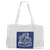 19" x 12" White Bag with 5" Blue/Silver Laserable Leatherette Gusset — supplier item before personalization