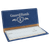 6 3/4" x 3 1/2" Blue/Silver Laserable Leatherette Checkbook Cover — supplier item before personalization