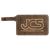 4 1/4" x 2 3/4" Rustic/Gold Laserable Leatherette Luggage Tag — supplier item before personalization