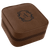 4" X 4" Dark Brown Laserable Leatherette Travel Jewelry Box with Black Lining — supplier item before personalization