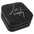 4" X 4" Black/Silver Laserable Leatherette Travel Jewelry Box with Black Lining — supplier item before personalization