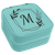 4" X 4" Teal Laserable Leatherette Travel Jewelry Box with Black Lining — supplier item before personalization