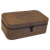 7 1/2" X 4 1/2" Dark Brown Laserable Leatherette Jewelry Box — supplier item before personalization