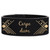 9 1/2" x 1" Black/Gold Laserable Leatherette Cuff Bracelet — supplier item before personalization