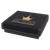 4" x 4" Black/Gold Medal Box with Laserable Leatherette Lid — supplier item before personalization