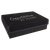 7 3/8" x 5 3/4" Black/Silver Gift Box with Laserable Leatherette Lid — supplier item before personalization