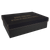 9 7/8" x 7 1/8" Black/Gold Gift Box with Laserable Leatherette Lid — supplier item before personalization