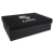 9 7/8 x 7 1/8" Black/Silver Gift Box with Laserable Leatherette Lid — supplier item before personalization
