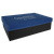 11 3/4" x 7 3/4" Blue/Silver Gift Box with Laserable Leatherette Lid — supplier item before personalization
