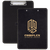 9" x 12 1/2" Black/Gold Laserable Leatherette Clipboard — supplier item before personalization