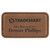 3 1/4" x 1 3/4" Dark Brown Laserable Leatherette Badge Blank with Magnet — supplier item before personalization