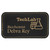 3 1/4" x 1 3/4" Black/Gold Laserable Leatherette Badge Blank with Magnet — supplier item before personalization