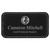3 1/4" x 1 3/4" Black/Silver Laserable Leatherette Badge Blank with Magnet — supplier item before personalization
