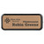 3" x 1" Light Brown Laserable Leatherette Round Corner Badge & Frame — supplier item before personalization