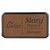3" x 1 1/2" Dark Brown Laserable Leatherette Round Corner Badge & Frame — supplier item before personalization