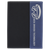 9 1/2"x12" Blue/Silver Laserable Leatherette  / Black Canvas Portfolio w/Notepad — supplier item before personalization
