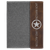 9 1/2"x12" Rustic/Silver Laserable Leatherette/Gray Canvas Portfolio w/Notepad — supplier item before personalization