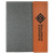 9 1/2" x 12" Rawhide Laserable Leatherette / Gray Canvas Portfolio with Notepad — supplier item before personalization