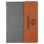 7" x 9" Rawhide Laserable Leatherette / Gray Canvas Portfolio with Notepad — supplier item before personalization