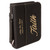 6 3/4" x 9 1/4" Black/Gold Leatherette Book/Bible Cover with Handle & Zipper — supplier item before personalization