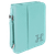 6 3/4" x 9 1/4" Teal Leatherette Book/Bible Cover with Handle & Zipper — supplier item before personalization