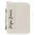 6 3/4" x 9 1/4" White Leatherette Book/Bible Cover with Handle & Zipper — supplier item before personalization