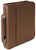 7 1/2" x 10 3/4" Dark Brown Leatherette Book/Bible Cover with Handle & Zipper — supplier item before personalization