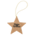 Light Brown Laserable Leatherette Star Ornament with Gold String — supplier item before personalization