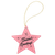 Pink Laserable Leatherette Star Ornament with Gold String — supplier item before personalization