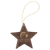 Rustic/Gold Laserable Leatherette Star Ornament with Gold String — supplier item before personalization