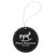 Black/Silver Laserable Leatherette Round Ornament with Silver String — supplier item before personalization