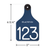 Custom Engraved Ritchey Ear Tag Blue/White