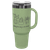 Polar Camel 40 oz. Summer Sage/Ghost Black Travel Mug with Handle & Straw — supplier item before personalization