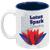 11 oz. White/Blue Sublimatable Ceramic Mug — supplier item before personalization