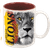 11 oz. White/Maroon Sublimatable Ceramic Mug — supplier item before personalization