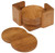 3 3/4" Bamboo Round 6-Coaster Set with Holder — supplier item before personalization