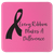 3 3/4" x 3 3/4" Square Pink/Black Silicone Coaster — supplier item before personalization
